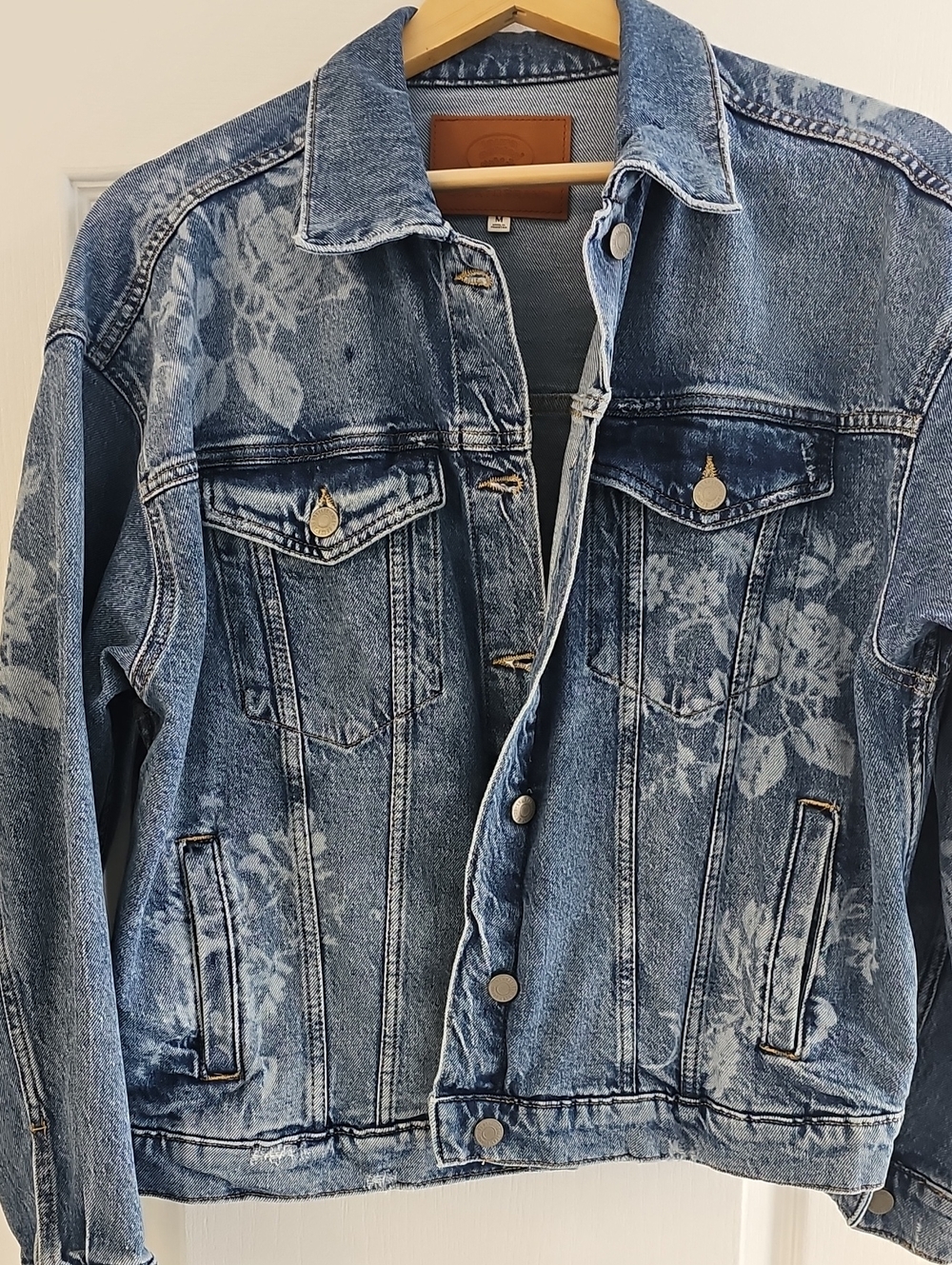 Lucky Brand Blue Floral-Print Denim Jacket Size M NWOT